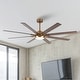 preview thumbnail 1 of 9, 65-Inch Modern Reversible Dimmable Large Ceiling Fan with Light and Remote Antique Brass