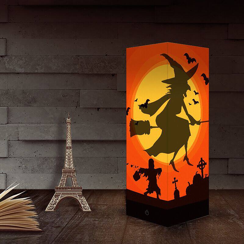 Smart Touch 3D Paper Lamp Halloween LED Light, Witch