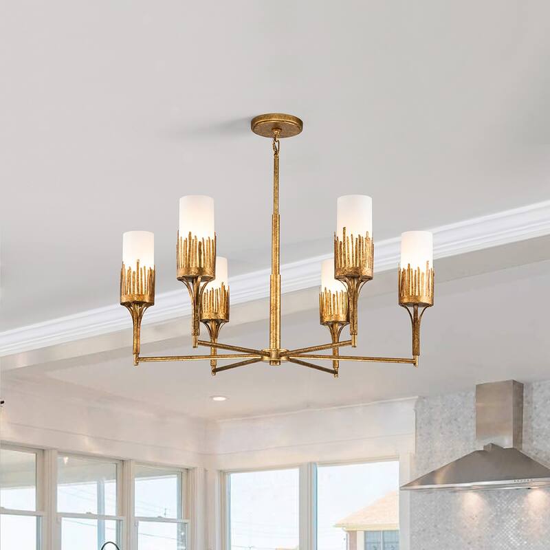 Sawgrass 6 Lt Chandelier in Gold Leaf - 33 x 33 z 27.5