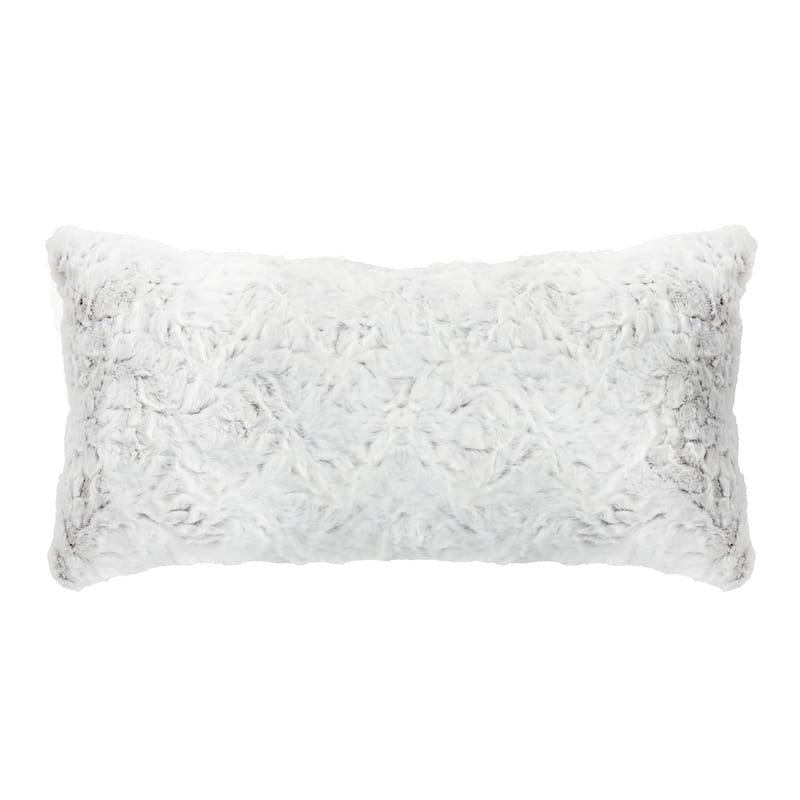 Sorra Home Indoor Faux Fur Knife Edge Lumbar Pillow (Single)