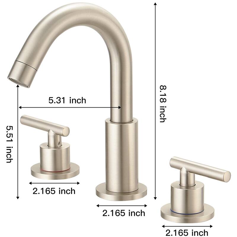 Widespread Double Handle Bathroom Faucet With Pop-up Drain