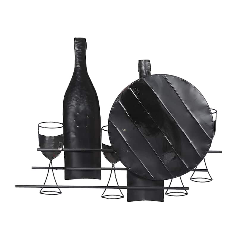 Metal Wine Home Wall Decor - Copper - Roche River Decor