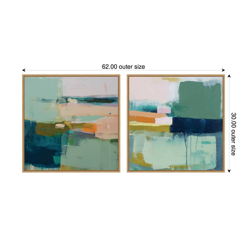 Kate and Laurel Color Block No. 1 & No. 2 2 Piece Framed Canvas Wall Art Set by Amy Lighthall