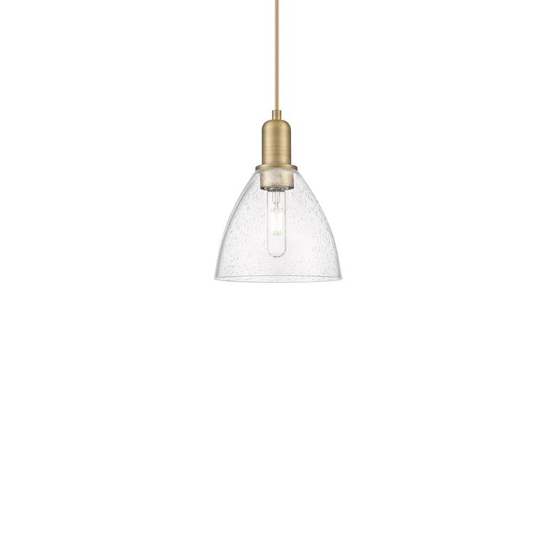 Innovations Lighting 716-1P-11-8 Bristol Pendant Bristol 8" Wide Mini - Brushed Brass / Seedy