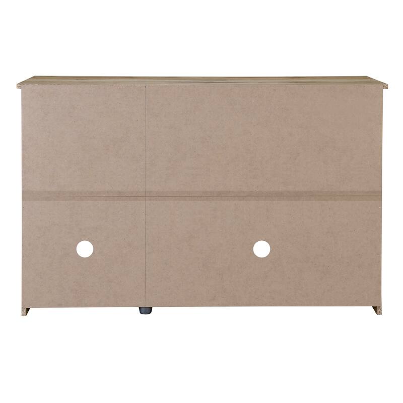 Oval Rattan Doors Sideboard with Adjustable Shelves