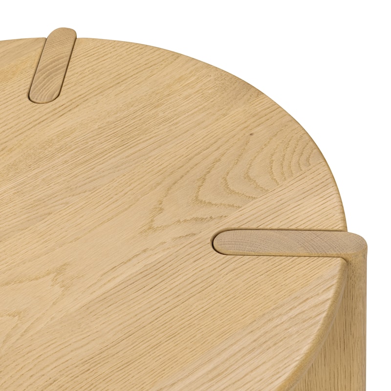 Kering Oak Wood Round End Table by Kosas Home