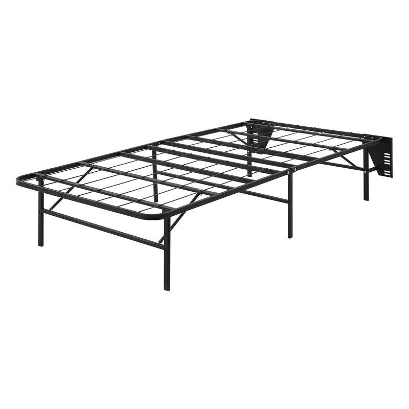 Raven Foldable Metal Platform Bed Frame, Twin - Black