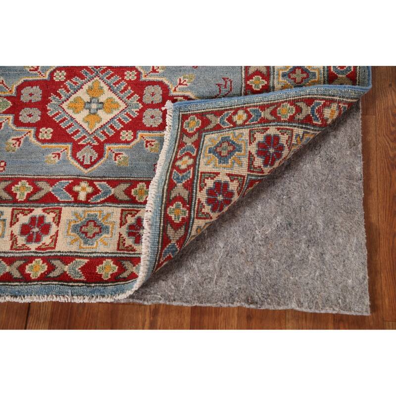 Light Blue Kazak Oriental Accent Rug Hand-Knotted Wool Carpet - 3'6"x 4'10"