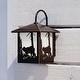 preview thumbnail 1 of 10, VAXCEL Bozeman 12.5 in. H 1-Light Burnished Bronze Rustic Bear Outdoor Wall Sconce, Steel, White Tiffany Glass Shade Burnished Bronze - 8-in W x 12.5-in H x 9-in D