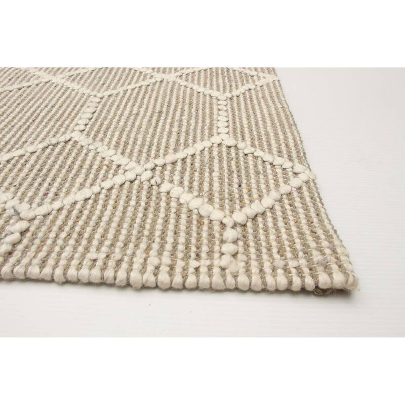 ECARPETGALLERY Braid weave Sienna Grey Wool Rug - 5'3 x 7'7