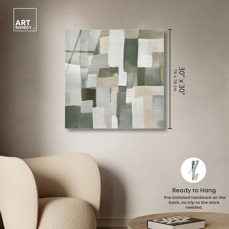 Pale Jade Green I Acrylic by Art Remedy, Ready to Hang