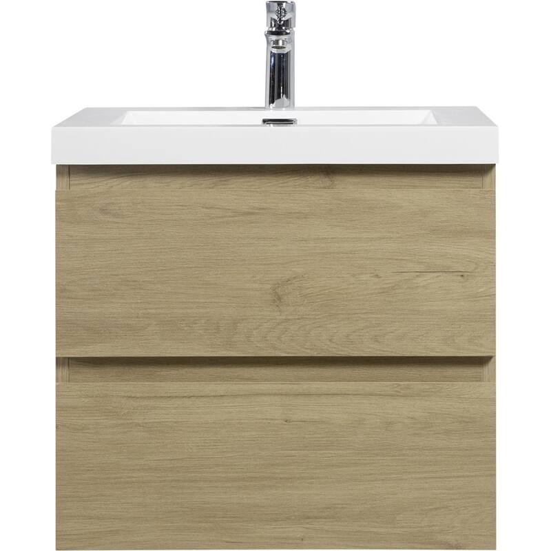 30" Wall-Mounted Bathroom Vanity with Resin Sink - Floating Bathroom Cabinet with Soft-Close Hinges,Floating Vanity Cabinet