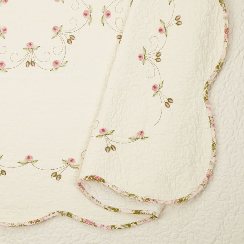 Porch & Den Ivy Floral Embroidered Quilt Set