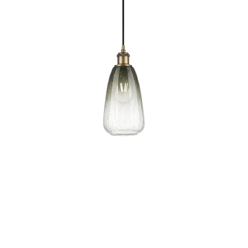 Innovations Lighting 516-1P-13-6 Brookhaven Almond Pendant Brookhaven - Brushed Brass / Slate