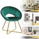 preview thumbnail 4 of 28, Costway Modern Velvet Accent Chair Upholstered Vanity Chair w/Golden - See Details