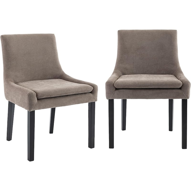 Upholstered Corduroy Accent Side Leisure Chairs with Soild Wood Legs - SET OF 2 - Camel