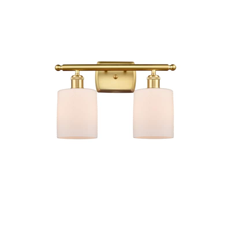 Innovations Lighting 516-2W-9-16 Cobbleskill Vanity Cobbleskill 2 - Matte White / Satin Gold