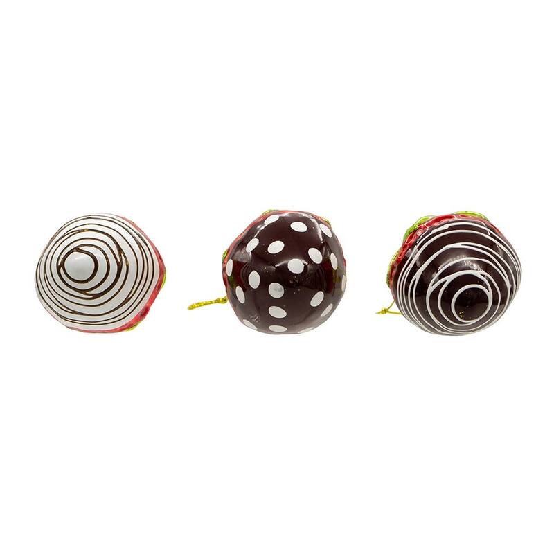 Kurt Adler 2.36-Inch Noble Gems™ Glass Chocolate Strawberry Ornaments, 6-Piece Box
