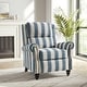 preview thumbnail 23 of 92, Nail-head Padded Seat Pushback Recliner Chair Stripe Navy Linen
