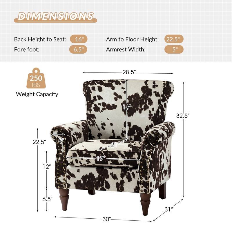 Nyctelius Nailhead Trim Traditional Accent Armchair with Rolled Arms by HULALA HOME