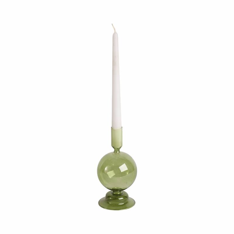 Modern Candle Holder with Round Bubble Sculptural Base - 4" x 4" x 7"