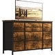 preview thumbnail 10 of 42, 55 Inch TV Stand 10 Drawer TV Dresser with Charging Station Brown