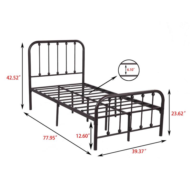 Alazyhome Sturdy Metal Platform Bed Frame