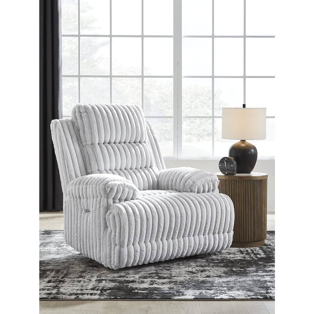 Signature Design by Ashley Technique White Recliner
