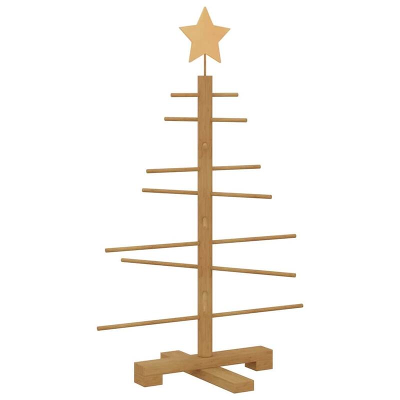 vidaXL Wooden Christmas Tree with Stand Brown bamboo