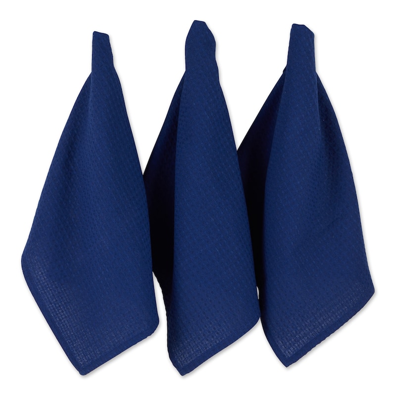 DII Black Recycled Cotton Waffle Dishtowel (Set of 6) - Blue