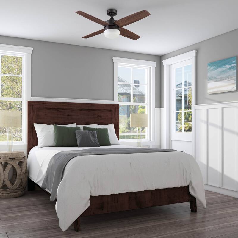 44" Prominence Home Atlas Pewter Modern Indoor LED Ceiling Fan with Light and Remote Control