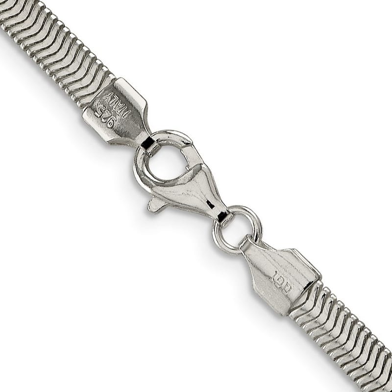Curata 925 Sterling Silver 5mm Flat Oval Snake Chain Necklace (Lobster)