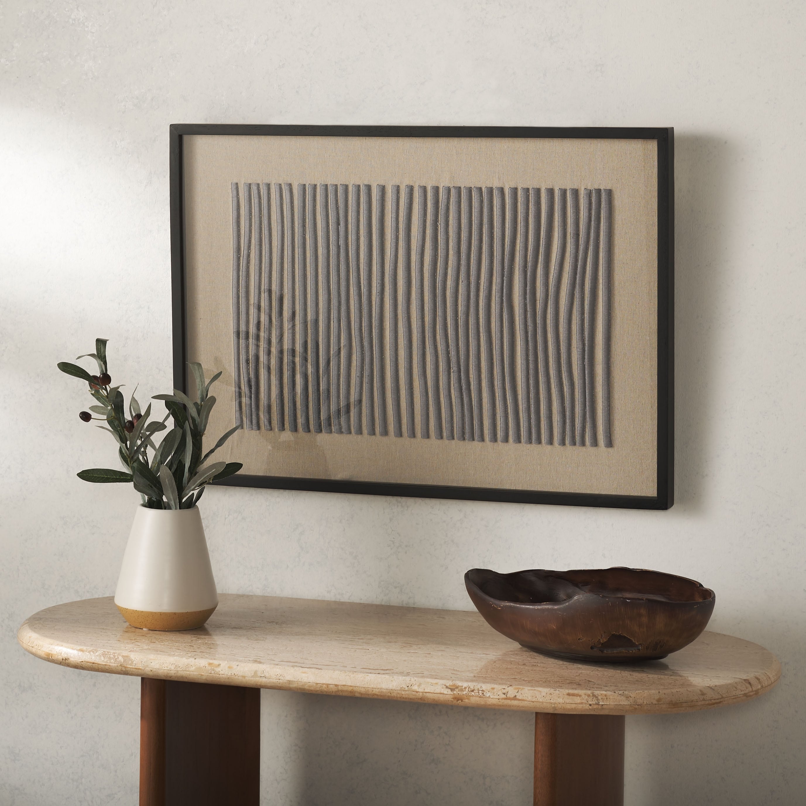 SAFAVIEH Home Kio 27.6W x 19.7L-inch Silver Grey/Purple Framed Embroidery Art - Silver Grey/Purple