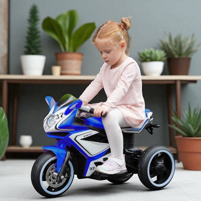 6V Red Kids Electric Ride On Motorcycle with Music Lights MP3 for Boys and Girls Ages 3-4