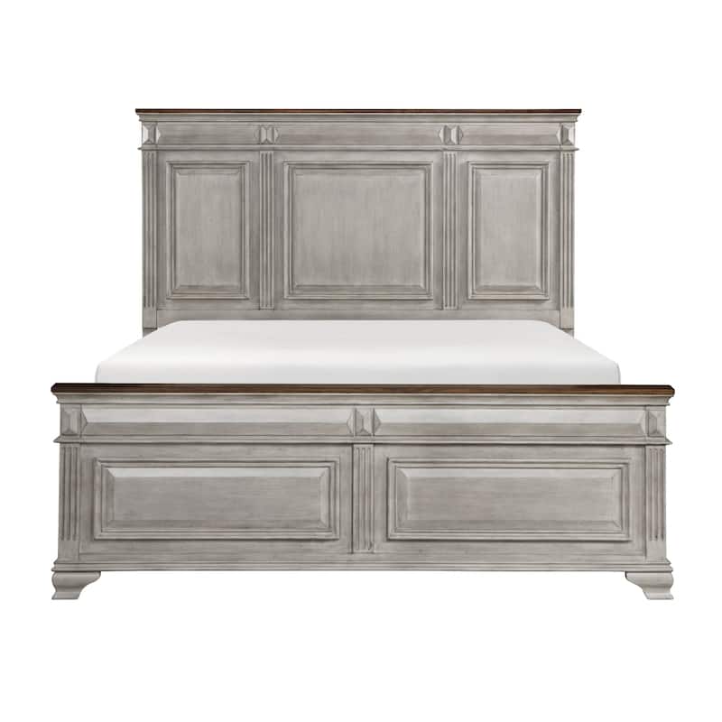 Veda Gray Brown Panel Bed - Queen