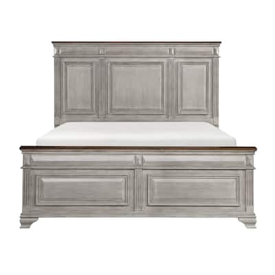 Veda Gray Brown Panel Bed
