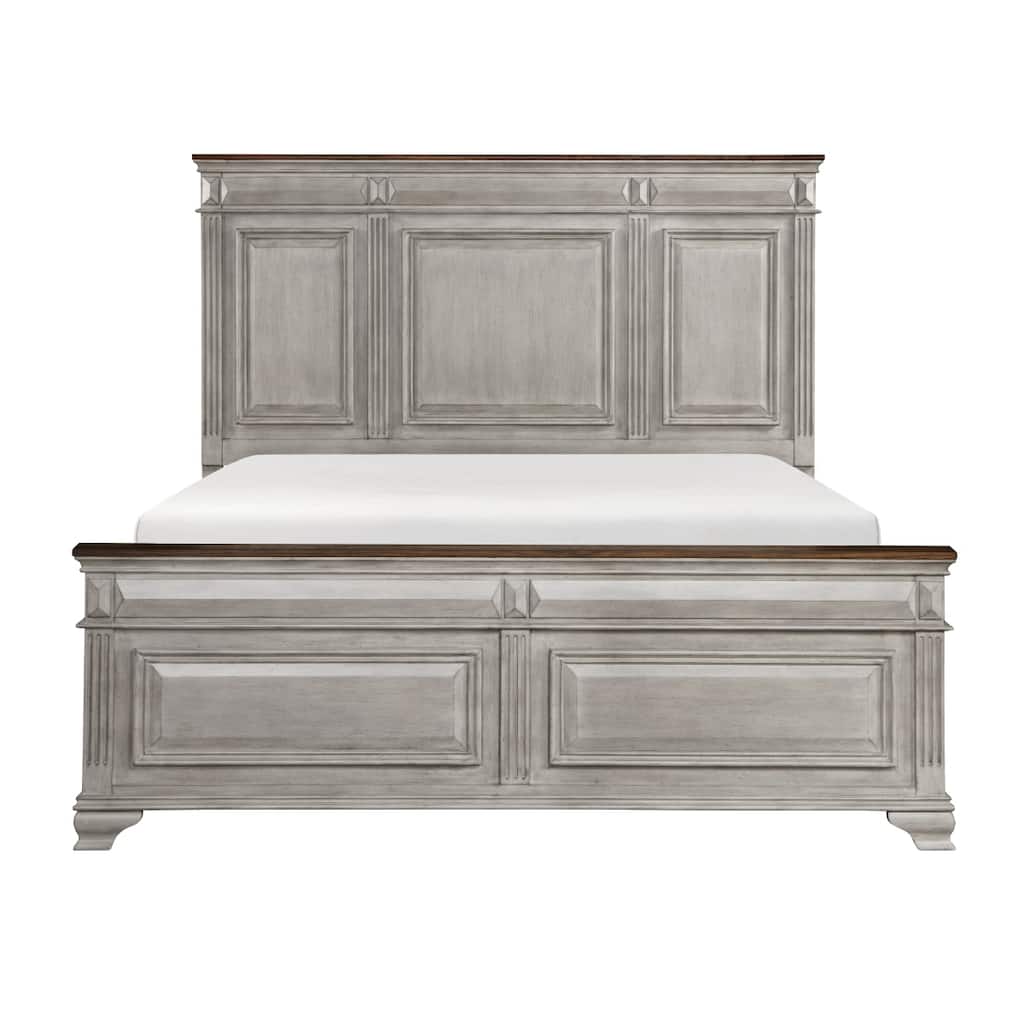 Veda Gray Brown Panel Bed
