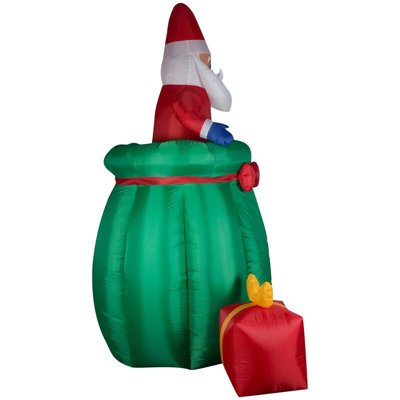 Gemmy Giant Animated Christmas Airblown Inflatable Santa in a Gift Sack, 10 ft Tall