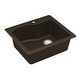 preview thumbnail 11 of 59, Karran Drop-In Quartz Composite 25 in. Single Bowl Kitchen Sink Kit