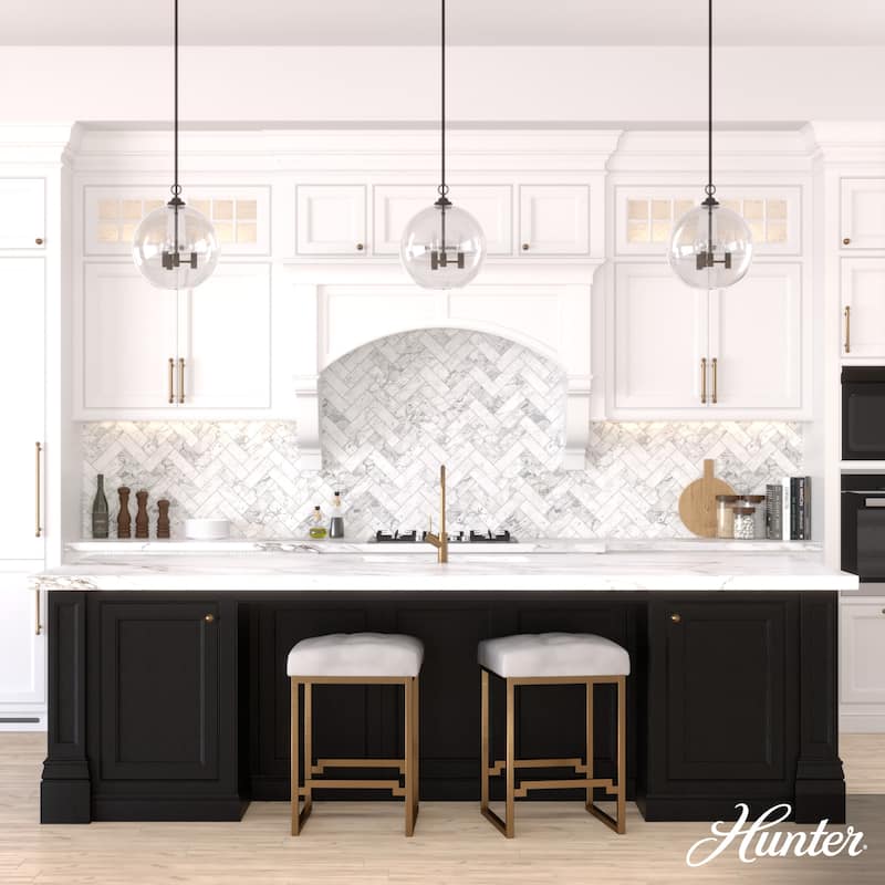 Hunter High Oaks 14-inch 3-Light Pendant - Kitchen Island, Dining Room, Entry - Contemporary, Transitional