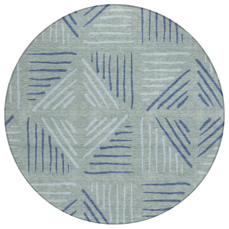 Machine Washable Indoor/ Outdoor Geo Dia Chantille Rug