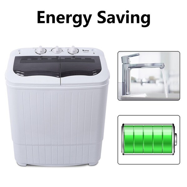 ZOKOP 14.3lbs Compact Semi-Automatic Twin Tube Washing Machine