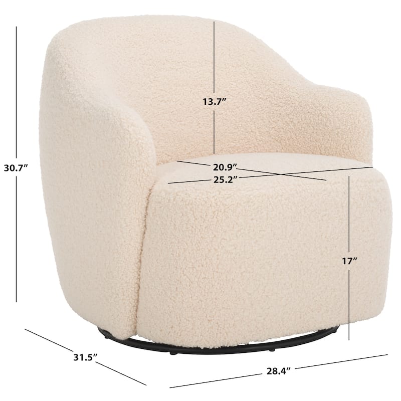 SAFAVIEH Theoden Swivel Accent Chair (Fully Assembled) - 28"W x 32"D x 31"H