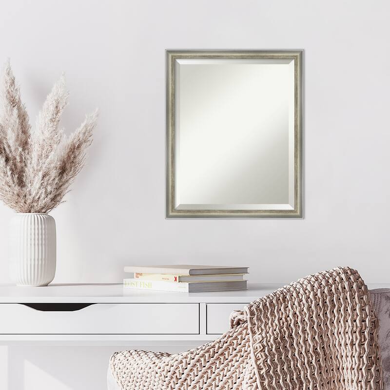 Salon Scoop Beveled Wood Framed Wall Mirror