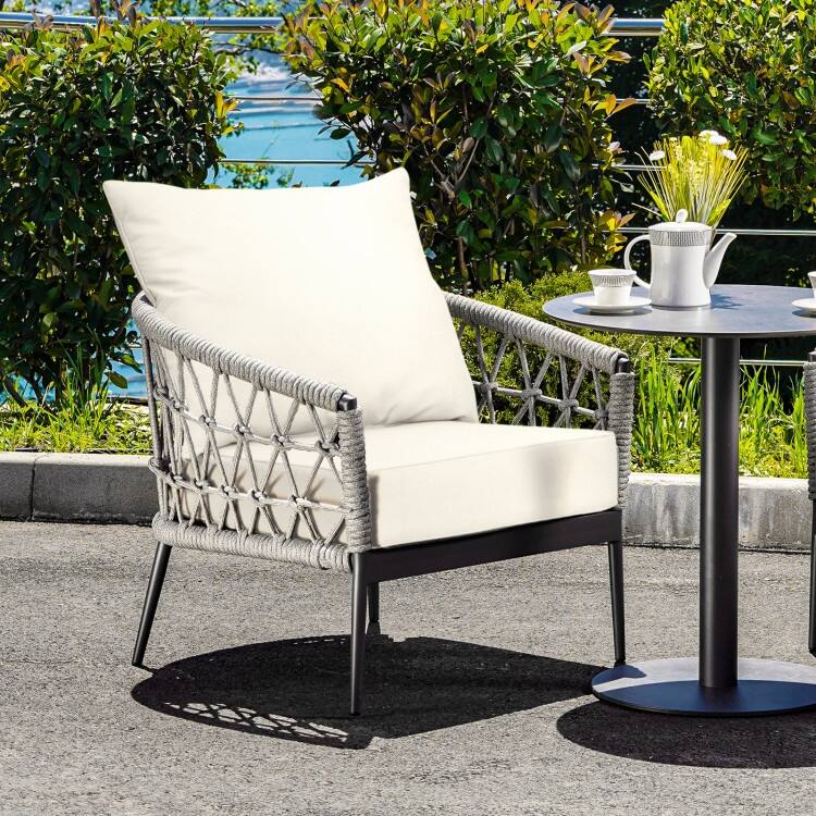 Deep Seat Chair Cushions with Backrest and Tie Belts for Patio or Home - 25" x 25" x 6"