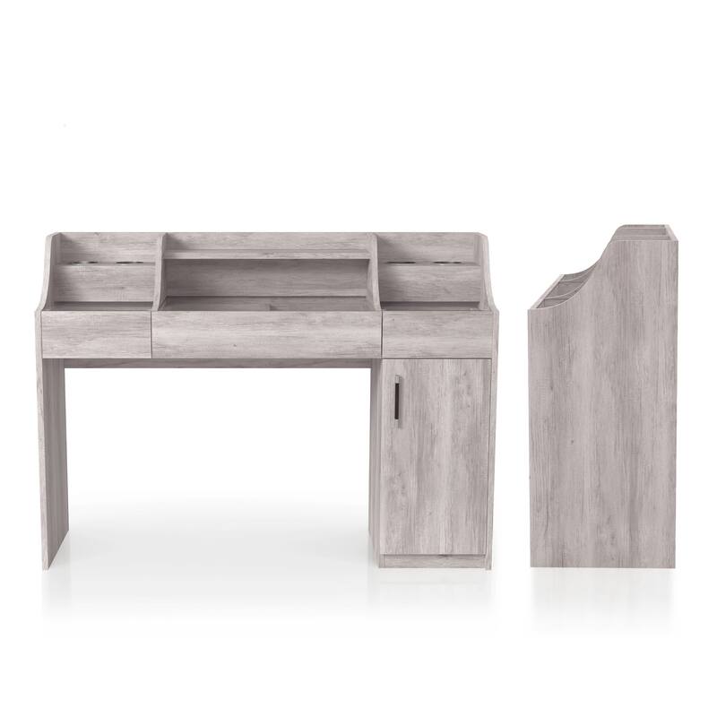 DH BASIC Transitional Coastal White and Glass Top Vanity with Grommets by Denhour