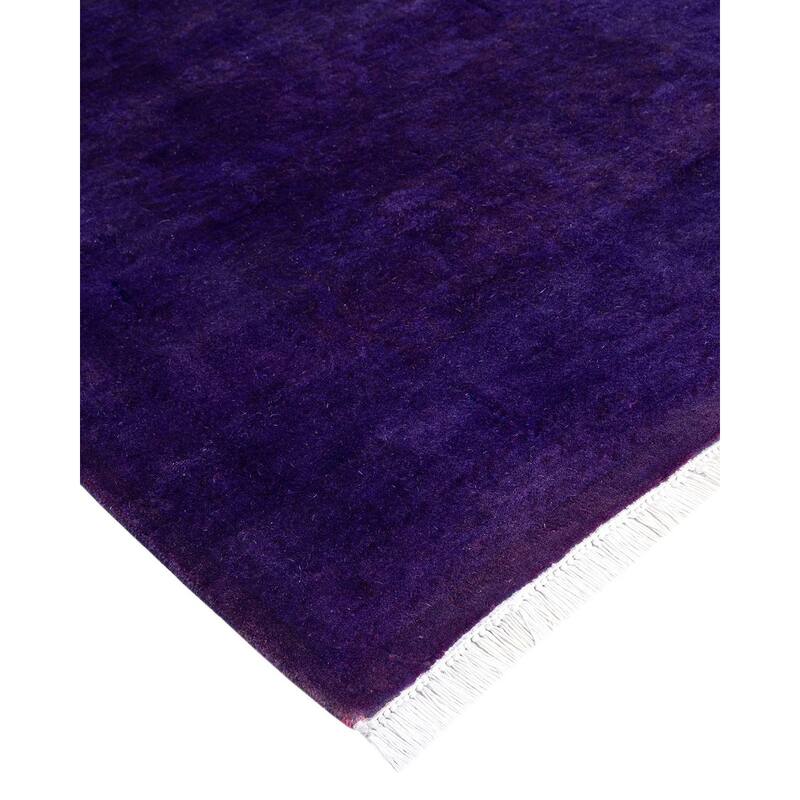 Overton Hand Knotted Wool Vintage Inspired Modern Contemporary Overdyed Purple Runner Rug - 2' 8" x 17' 0"