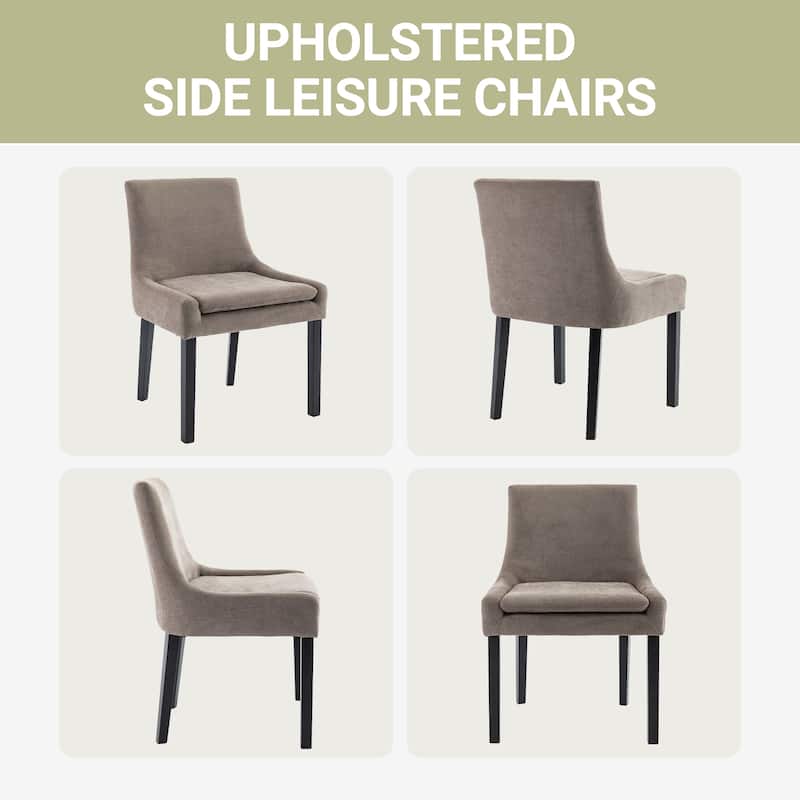 RENEWLINE Mid-Century Modern Corduroy Upholstered Dining Chairs with Solid Wood Legs,Set of 2/4/6