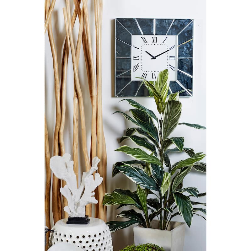 White MDF Glam Wall Clock No Theme 20 x 20 x 2