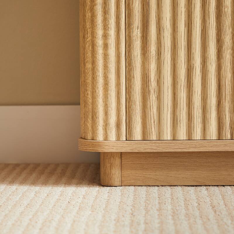 31.5" Buffet Cabinet Sideboard with Storage Curved wave Design